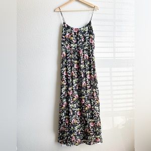 Hallhuber Black Floral Maxi Summer Dress Women’s Size Large 10